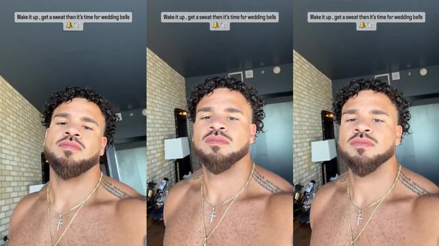 Fitness reality TV star Cory Wharton shows off his impressive physique