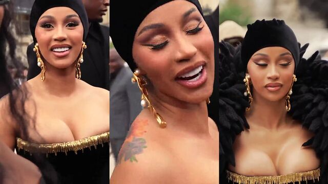 Cardi B shows off her big booty while twerking and stripping