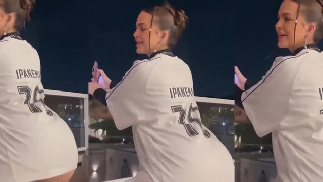 The maconheira piranha tightens her ass while dancing funk and wiggling it