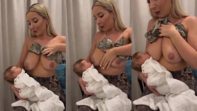A man got too excited while watching faux breastfeeding action