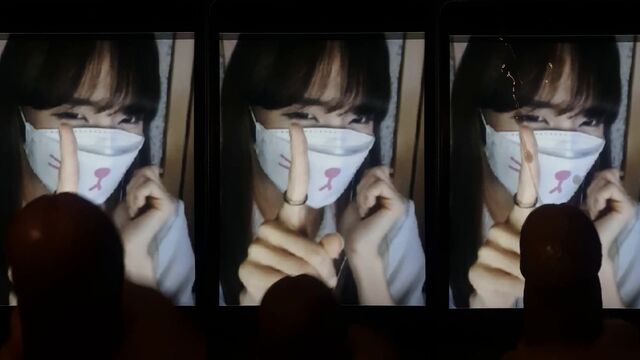A hot Korean streamer wakes you up with a blowjob and cumtribute