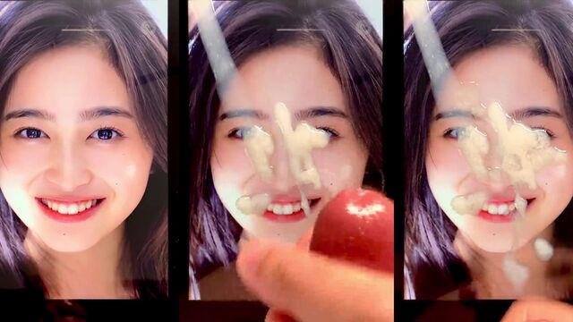 Nagi Inoue from Nogizaka46 gets her pussy mashed with a bukkake twist