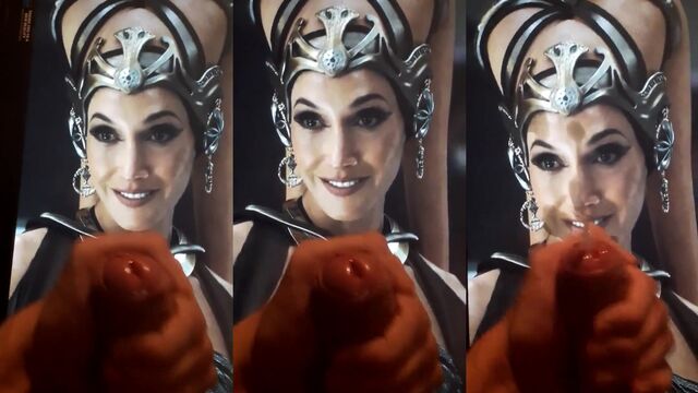 A tribute to Jennifer Beals with a facial cumshot and some cum on her boobs