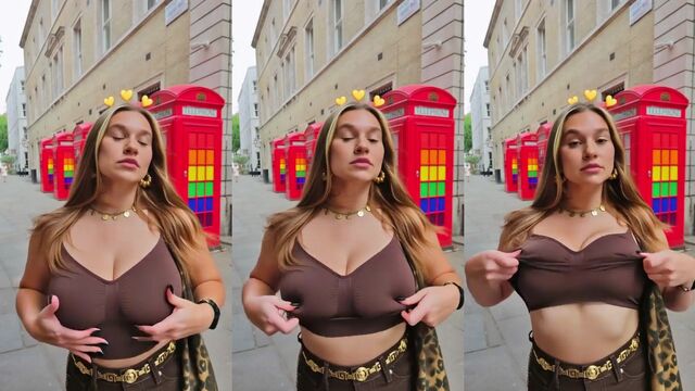 French girl Sabrina Sweet shows off her big boobs in a hot scene