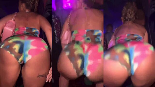 Big booty Miss Mulatto slow-mo twerks in public