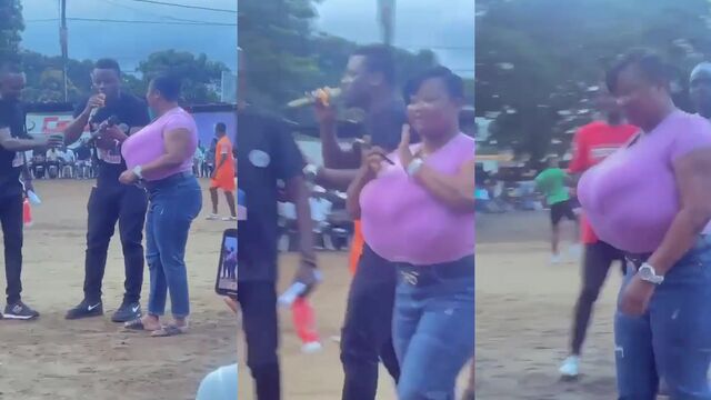 The girl with huge breasts is fucking with her boyfriend