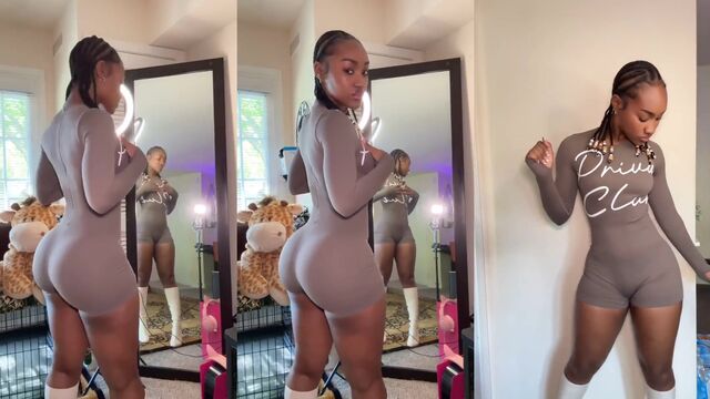Thick ebony ass gets spanked and fucked hard in POV style