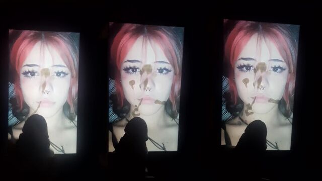 A delicious gostosa receives a pulsating cum tribute, a true delight