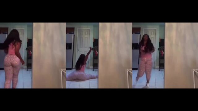 Jiggle ass BBW twerks on the couch with her big booty