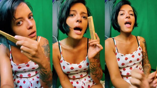 The sexy Italian girl helped by the white rabbit in an ASMR style