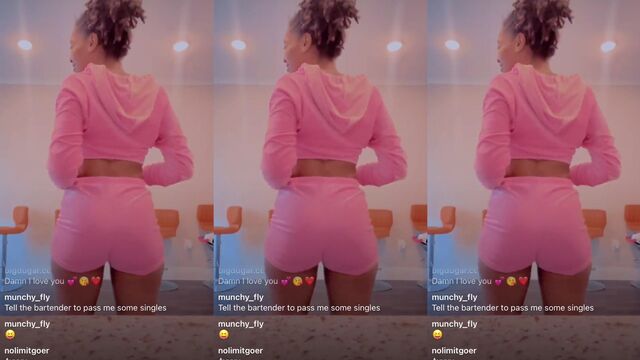 A lightskin girl with a big ass shakes her booty on camera