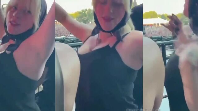 Billie Eilish bounces big tits on the couch in homemade vid