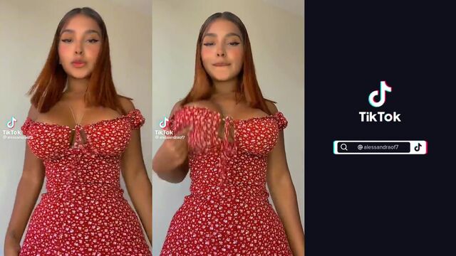 Busty brunette slut gets her big tits fucked on TikTok