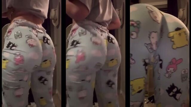 Hot lightskin chick McXallon shows off her big ass in the mirror