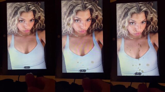 Hot blond Megan Eugenio gets cum leaked all over her