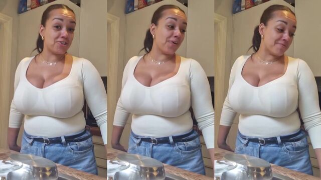 Busty UK babe gets her huge knockers oiled up