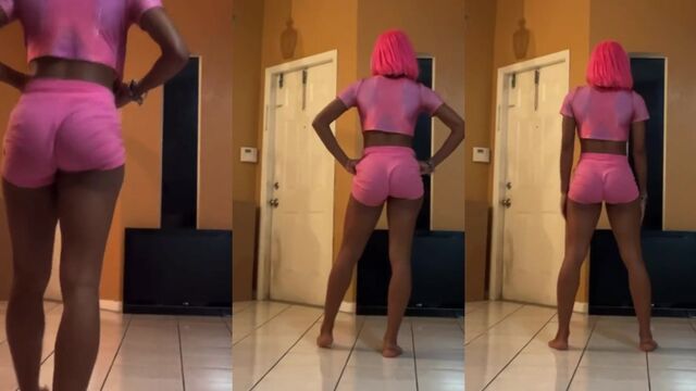 A sexy slimthick guy shows his juicy ass while twerking