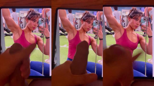 Fit Sara Saffari gets a hot cum tribute