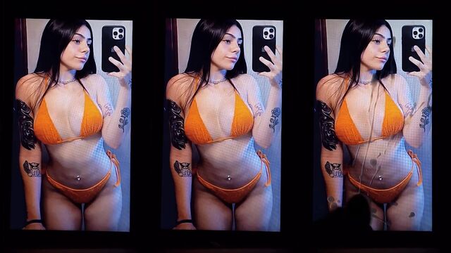A man made a cum tribute to the beautiful Argentine woman