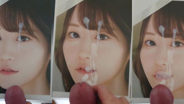 Asian girl Yui Ogura gets her pussy filled with sticky sperm in bukkake