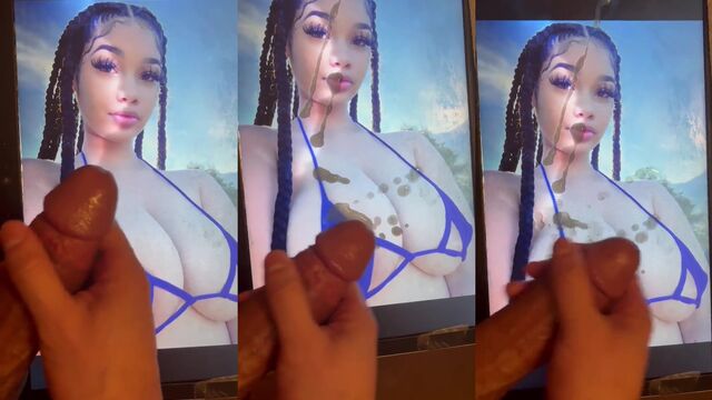 Lexi2Legit's cumshot tribute showcases her stunning 32G curves in action
