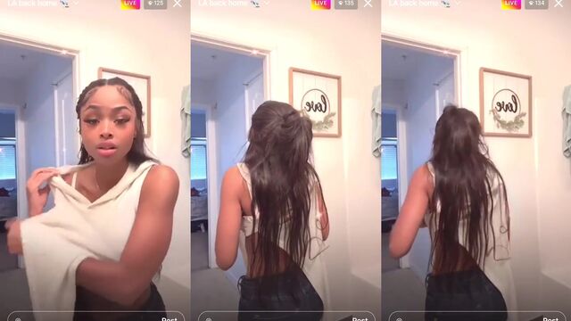 Curvy Latina with big boobs accidentally shows tits on Instagram Live