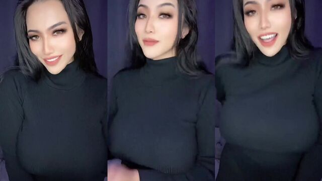Busty Asian beauty gets her pussy filled with sticky cum