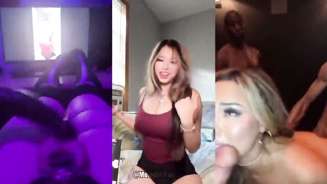 Hot Asian mommy enjoys getting her big tits touched and sucked