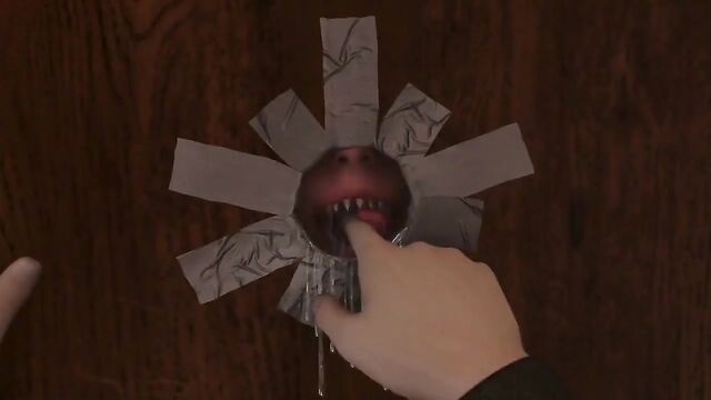 Hentai SFM with futa and goth theme through a gloryhole