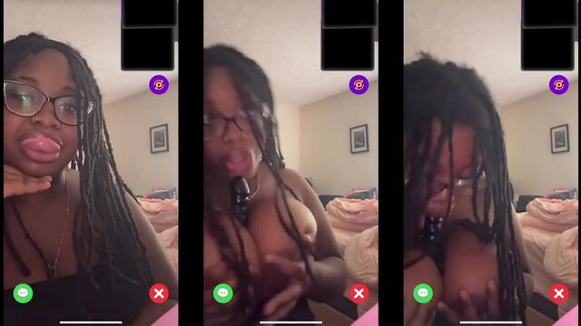 Ebony hottie gets her pussy railed on the chair