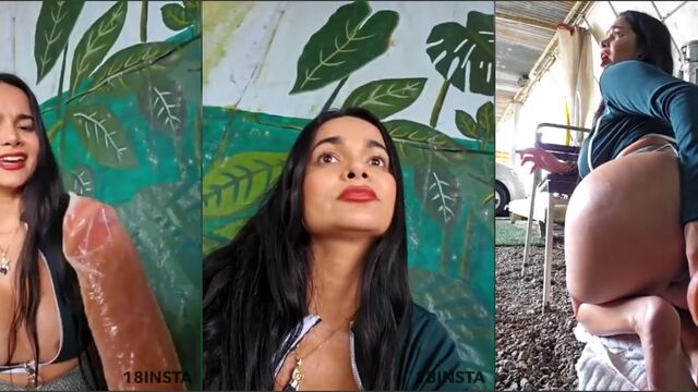 Cataleya Russo gets her big tits and shaved pussy exposed outdoors