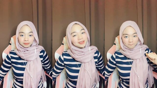 Petite Malaysian babe gets her hijab off and shows her body