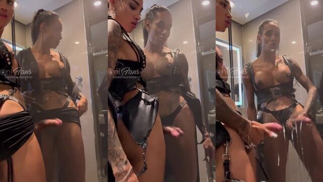 TS beauty Laura Saenz enjoys a huge cock in her pussy