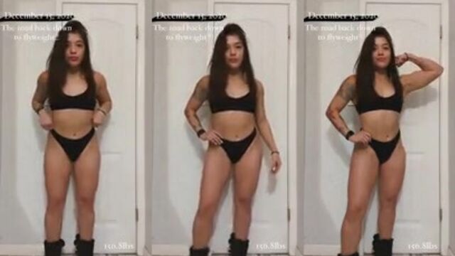 Hot Latina fighter Tracy Cortez shows off her body after training