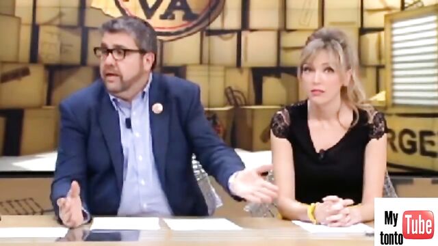 Hot Spanish model Anna Simon shows off her big tits on TV