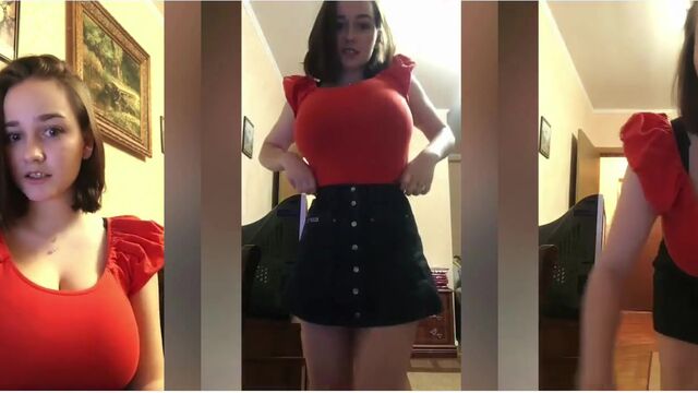 I'm showing off my massive long saggy hangers big veins and huge areolas