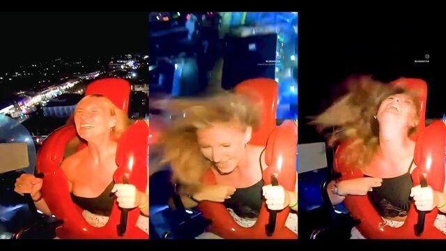 Nippleslip with sexy slingshot bikini try on and striptease action