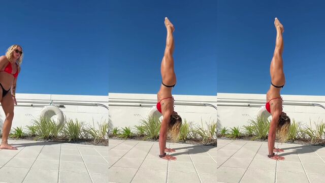 Fit and sexy Calyx Harmony shows off her athletic body and skills