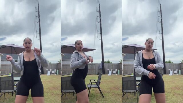 A pretty lightskin girl shakes her fat ass with amazing body language