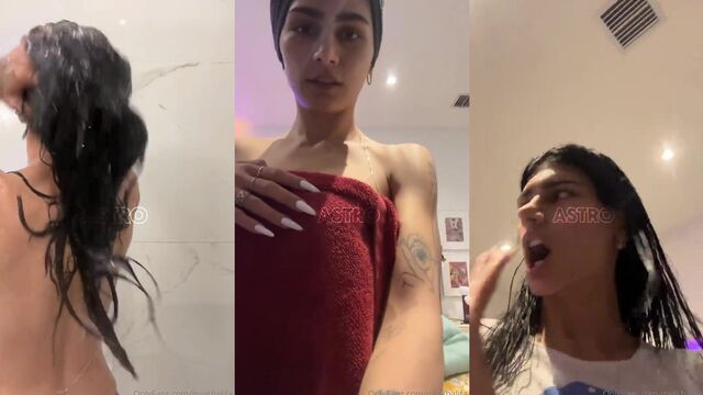 The beautiful Mia Khalifa shows her amazing body in a sensual solo cam show