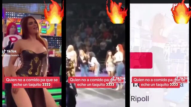 A girl with a big ass is doing random movements