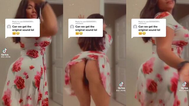 Thick baddie twerks her phat ass for the camera to clap