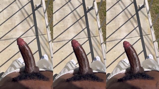 Young black guy home alone jacks to himself with an impressive dick