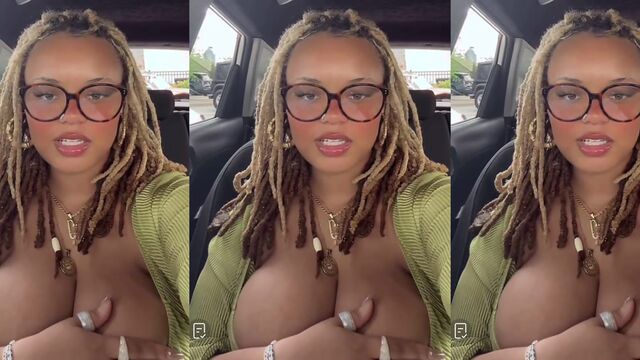 Ebony babe Jaden Alexis shows off her big boobs