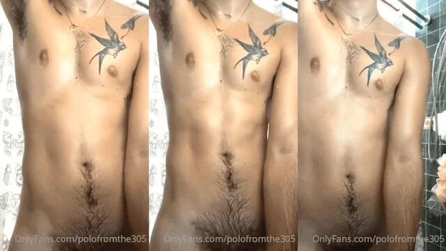 Hot solo gay action with uncut cock masturbation