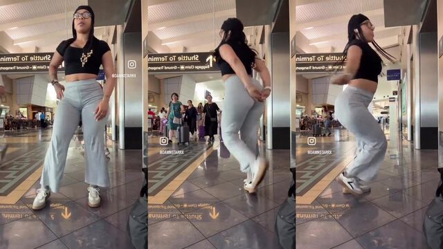 Thick redbone gets her ass clapped and twerked on camera