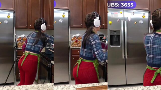 A white Latina streamer gets caught in a compromising position during a stream
