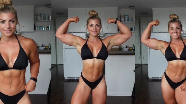 Young Scandinavian muscle goddess Ida Bergfoth shows off her biceps and booty