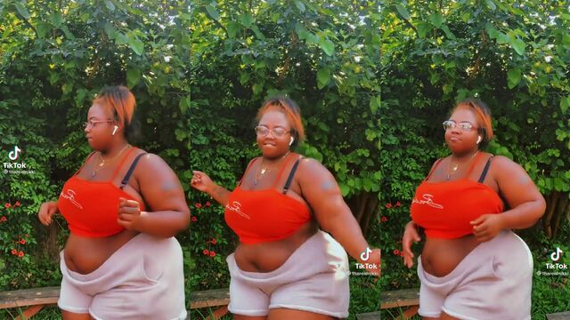 Bbw TikTok star shows her big ass in a naughty video