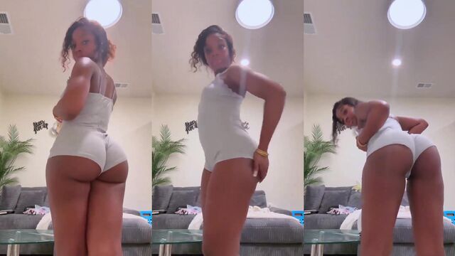 Kelly’s big black booty claps and slides in her leggings JOI video